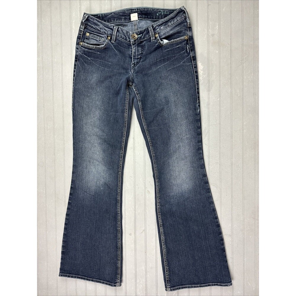 Silver 29x31 Womens Jeans Aiko Flare Low Rise Med Wash (Actual Inseam 29.5)